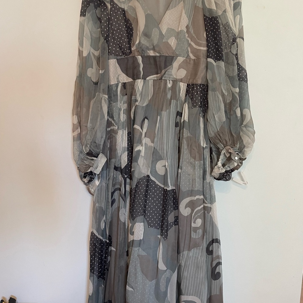 Zara Gray and Black Long Sleeve Dress